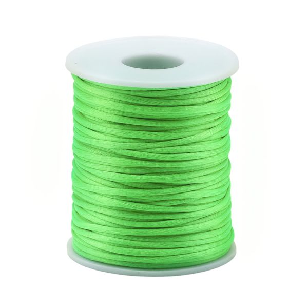 Шнур атласный корсетный ⌀2.0 мм / 45.7 метров, 14 яр.салат