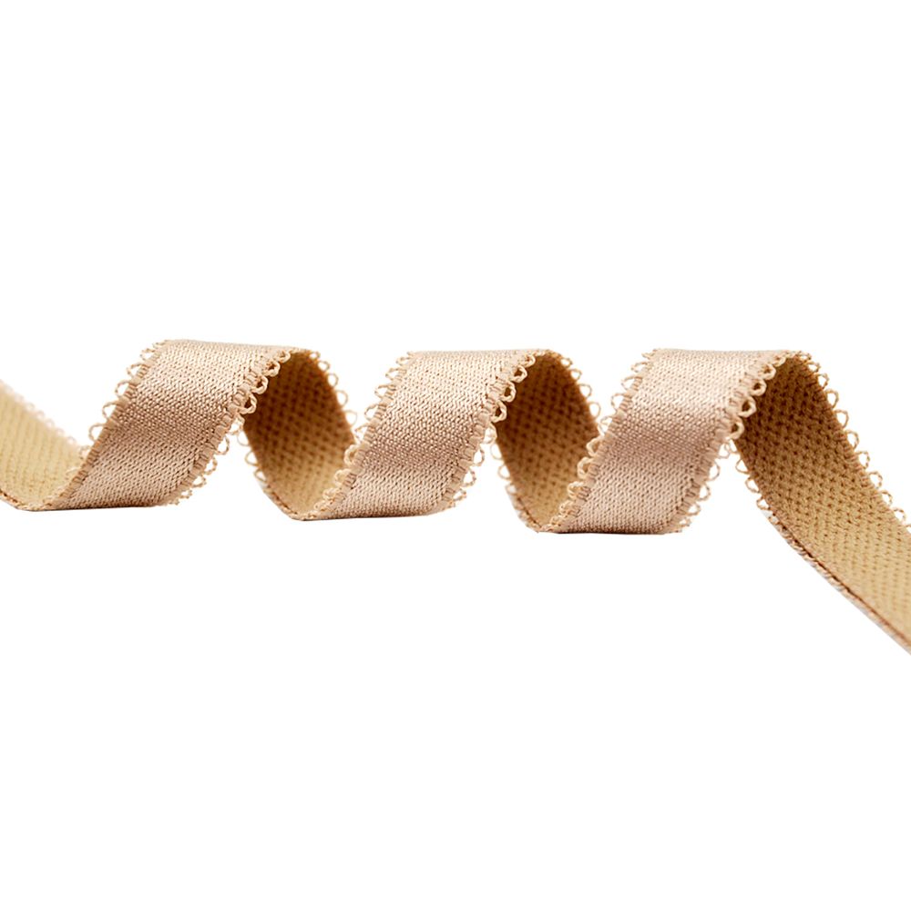 Резинка бельевая (бретелечная) блестящая 16.0 мм / 25 метров, капучино