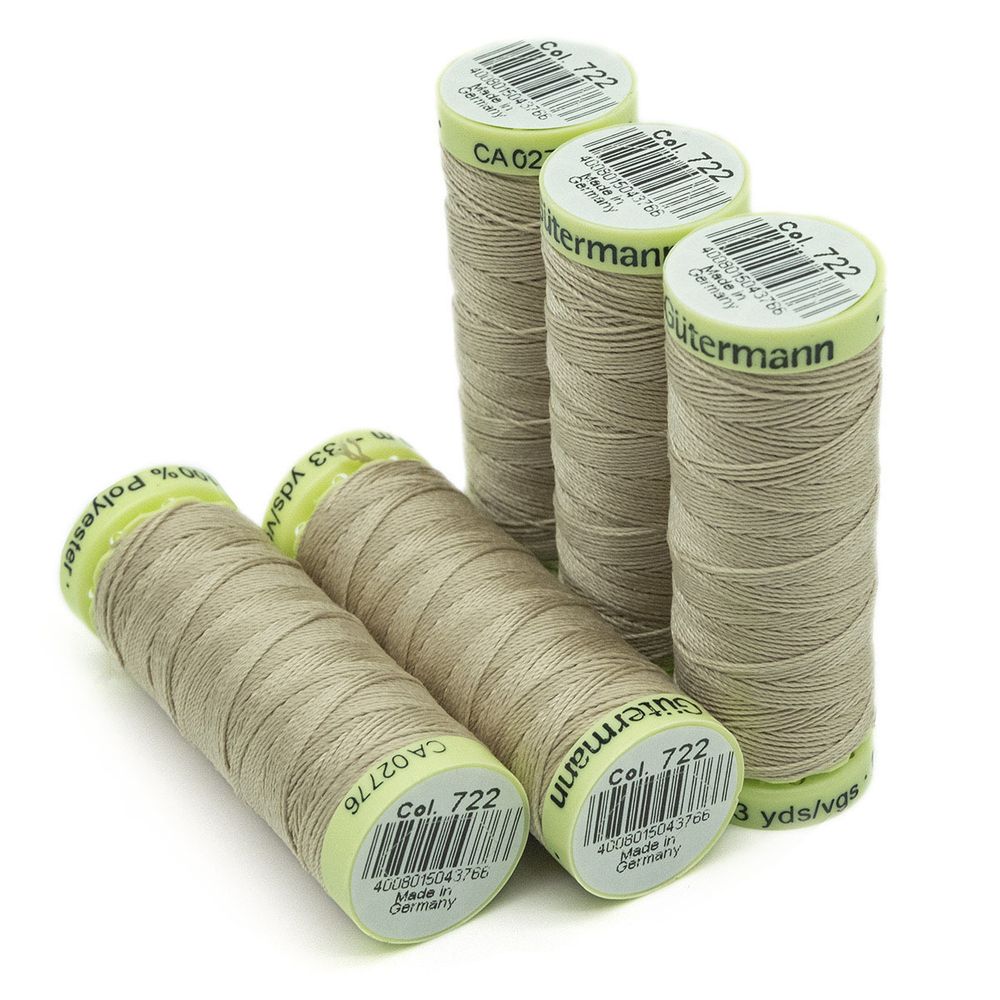 Нитки отделочные Gutermann Top Stitch, 30м, 722 св.бежевый, 5 катушек