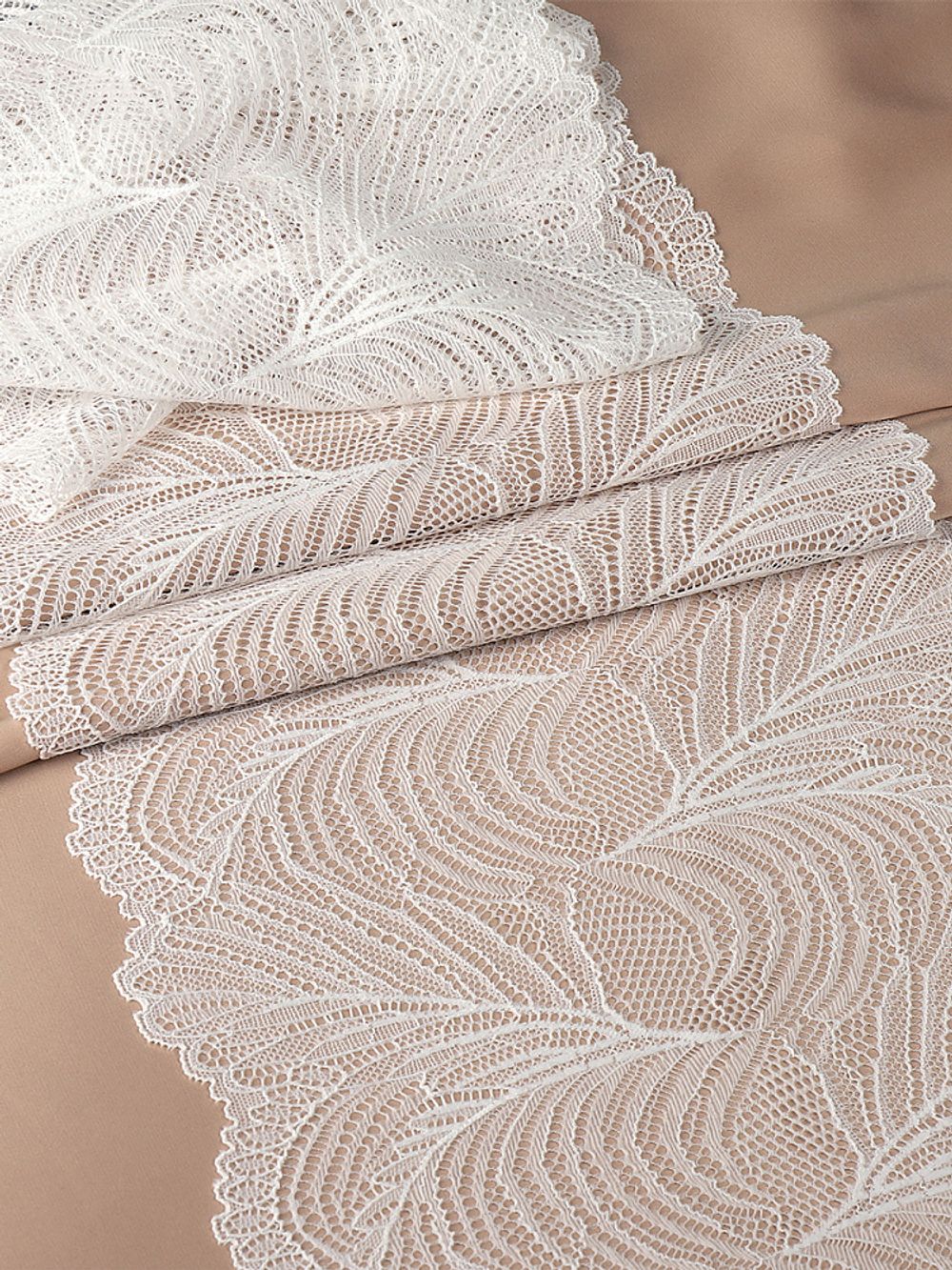 Кружево бельевое эластичное 215 мм / 2.7 м, 3517, цв.004 белый, Kruzhevo