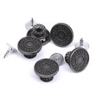 Пуговицы джинсовые ⌀15 мм, фиксированная ножка, сталь, античное серебро, 100 шт