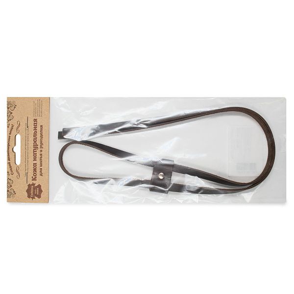 Утяжка для сумки (шнур - 8мм / 80см. держатель - 4,2см / 2,0см), дизайн №901, 100% кожа (82 темно-коричневый)