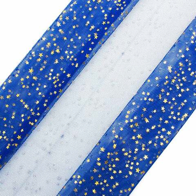 Фатин со звездочками 50х50см, синий, AR1371