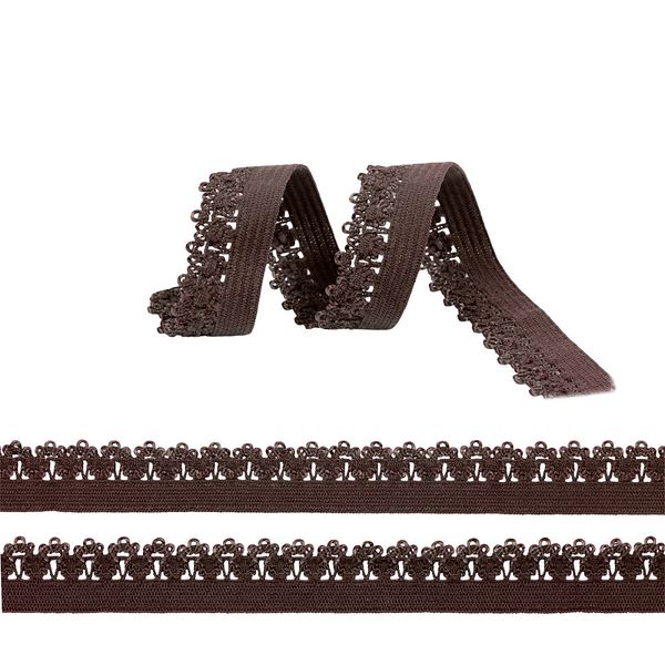 Резинка бельевая (ажурная) 12.0 мм / 100 метров, F304 шоколадно-коричневый