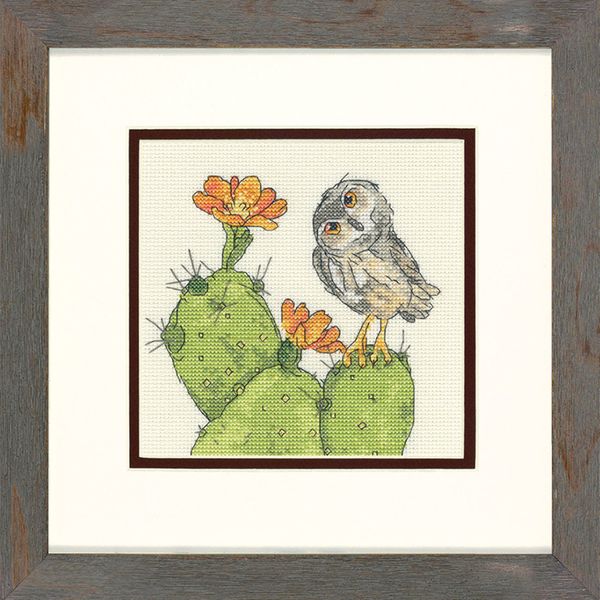 Набор для вышивания нитками Dimensions, Колючая сова, 15.2х15.2 см