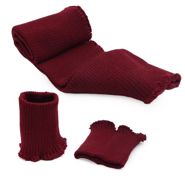 Подвяз (довяз) трикотажный с манжетами (комплект): подвяз 10.0х42 см, 2 манжета 8.5х10.0 см, плотные, 002 бордо