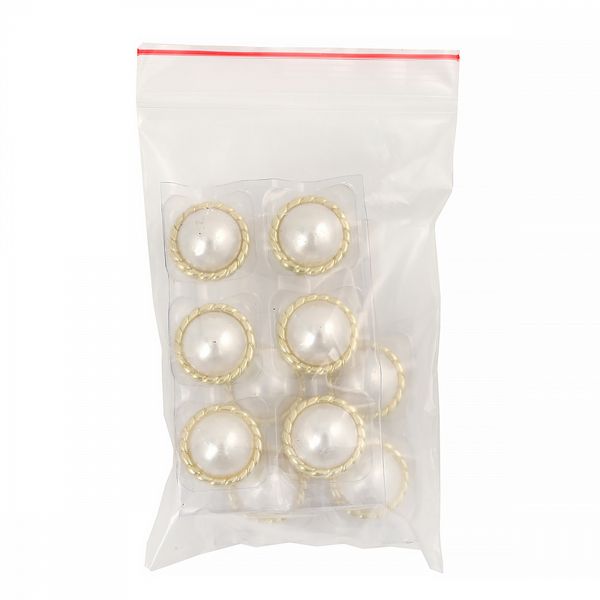 Пуговицы металлические на ножке 28L-18 мм, С-MP30 цв.золото/перламутр, 10 шт