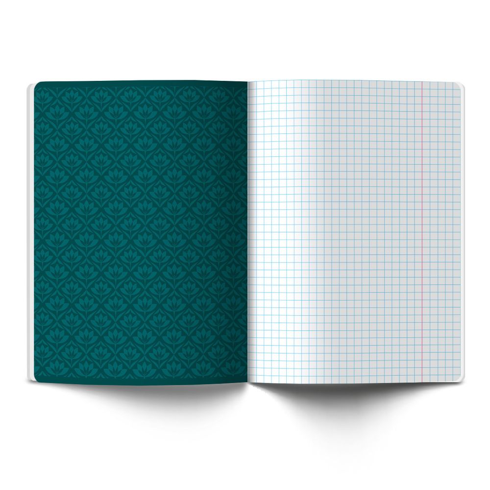 Тетрадь ученическая общая, софт-тач ламинация + выборочный лак, цветной запечатанный форзац, A5+ 48 л. на скобе 65 г/м², белизна 100 %, 10 шт, клетка, 00994 Изумрудные мысли, Светоч 48Т14