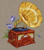 Набор для вышивания нитками Panna, Мелодия сада. Граммофон, 24х27 см
