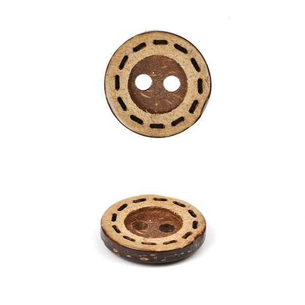 Пуговицы кокос цв.натуральный 20L-12,5мм, 2 прокола, 20 шт