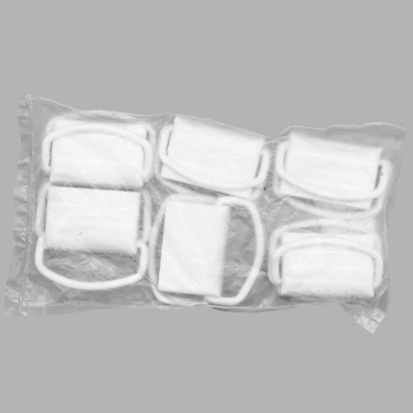 Пряжка ременная металл 38 мм, белый, 6 шт