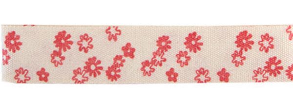 Лента хлопок с рисунком 16.0 мм / 5 шт по 3 метра, F11_026 Цветочки, CLP-161 Gamma