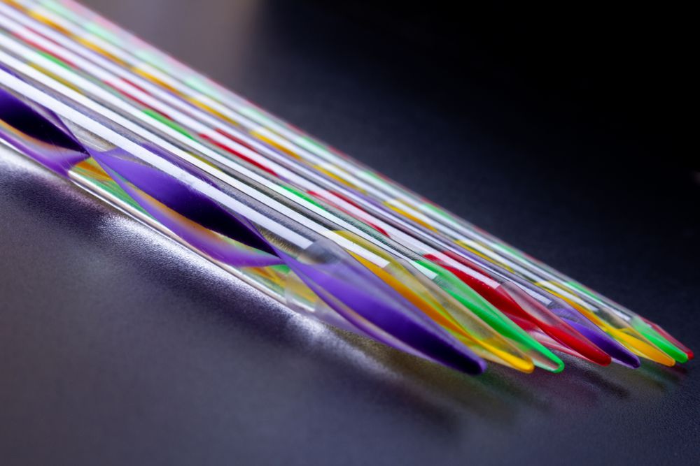 Спицы прямые большие пластик ⌀12.0 мм, 27 см, фиолетовые, Gamma KN-2A