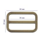 Шлевка металл литая 40х24 мм, 10 шт, №24 под бронзу, Gamma GH 03/40