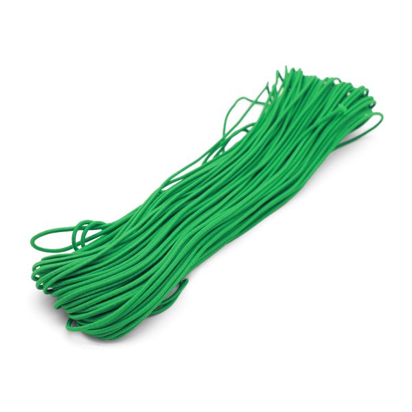 Резинка шляпная (шнур эластичный) ⌀2.0 мм / 30 метров, св.зеленый