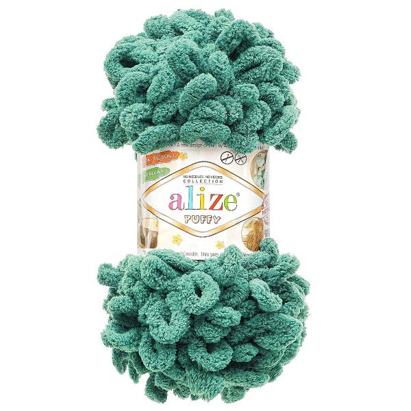Пряжа Alize (Ализе) Puffy / уп.5 мот. по 100 г, 9м, 148 морская волна