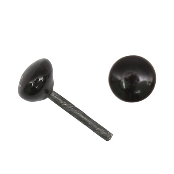 Глазки 4 мм на металл. ножке, упак./10 шт, черный 26520