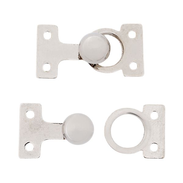 Крючки пришивные декоративные 10х21 мм, никель, 10 шт