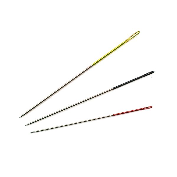 Иглы ручные для вышивания и бисера с цветным ушком, №9-12,24 шт, в розетке, Pony