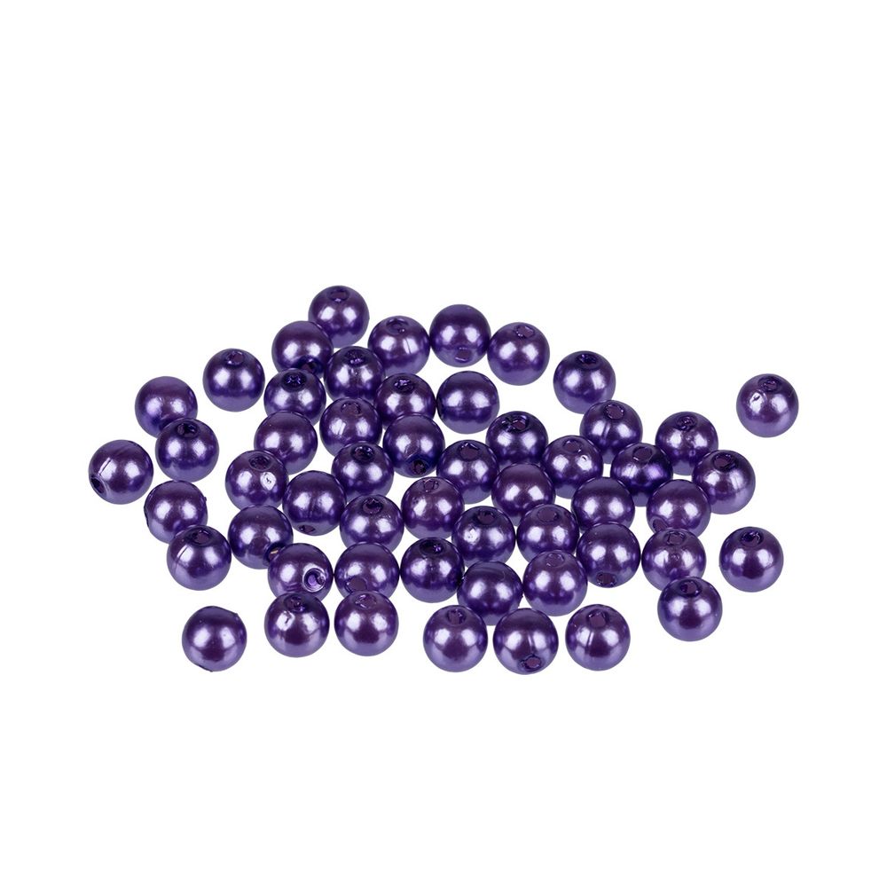 Бусины пластик 6 мм, 50 шт, ± 2 шт, №58 фиолетовый, Zlatka PB-1