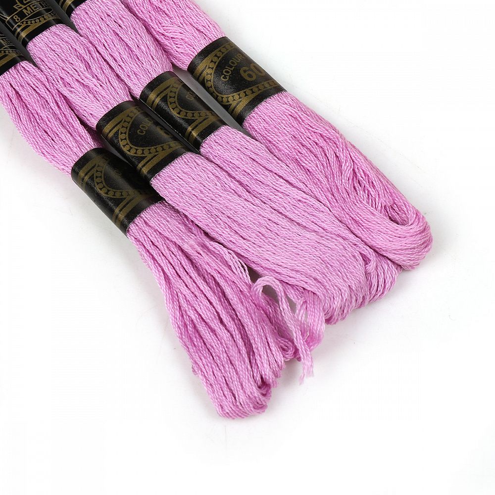 Мулине Ideal, цв.608 розовый, 24 мотка по 8 метров