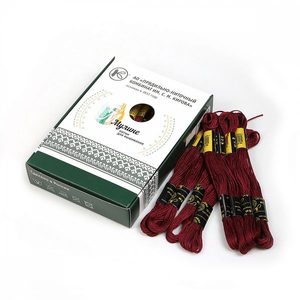 Мулине ПНК им.Кирова цв.9232 т.сливовый, 24 мотка по 8 метров