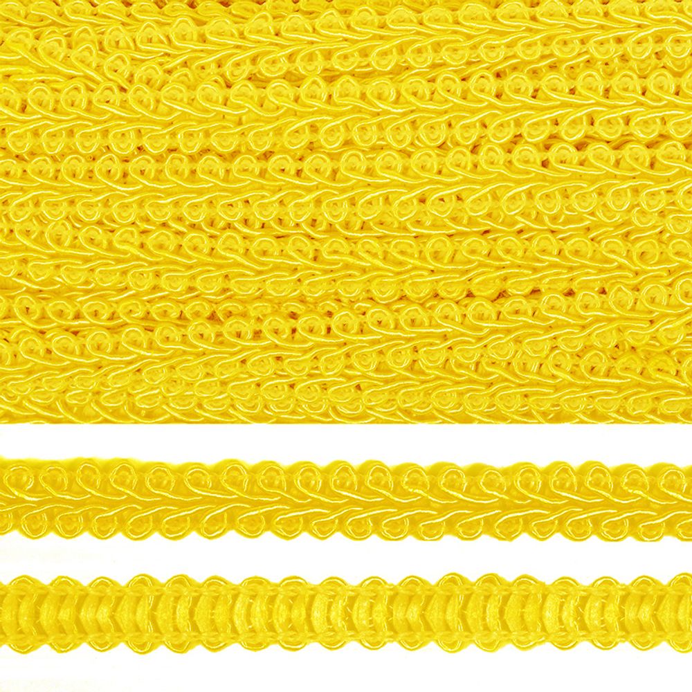 Тесьма в стиле шанель плетеная 8 мм 0384-0016 F110 (143) желтый уп. 18.28м