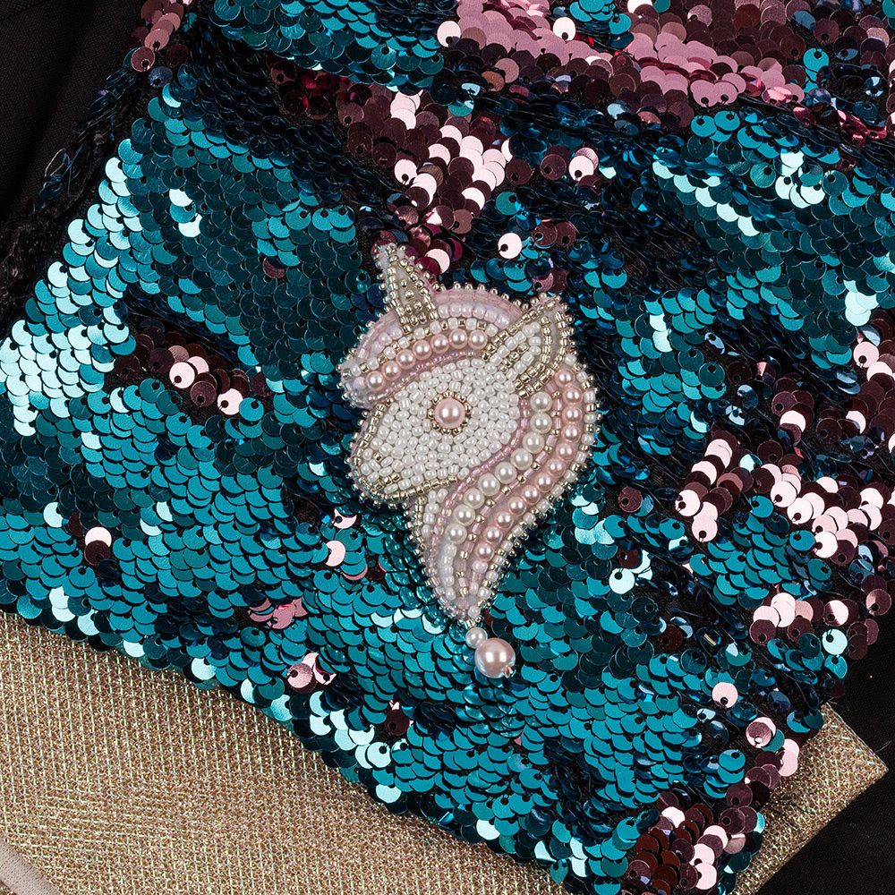 Набор для вышивания бисером Klart, Брошь Розовый единорог, 5х9 см