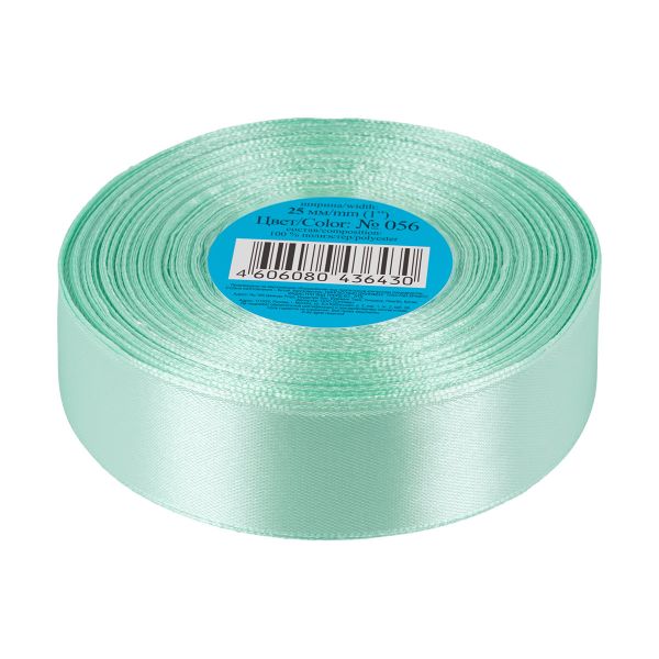 Лента атласная 1-сторонняя 25.0 мм / 33±2 метра, 056 серо-зеленый, Gamma