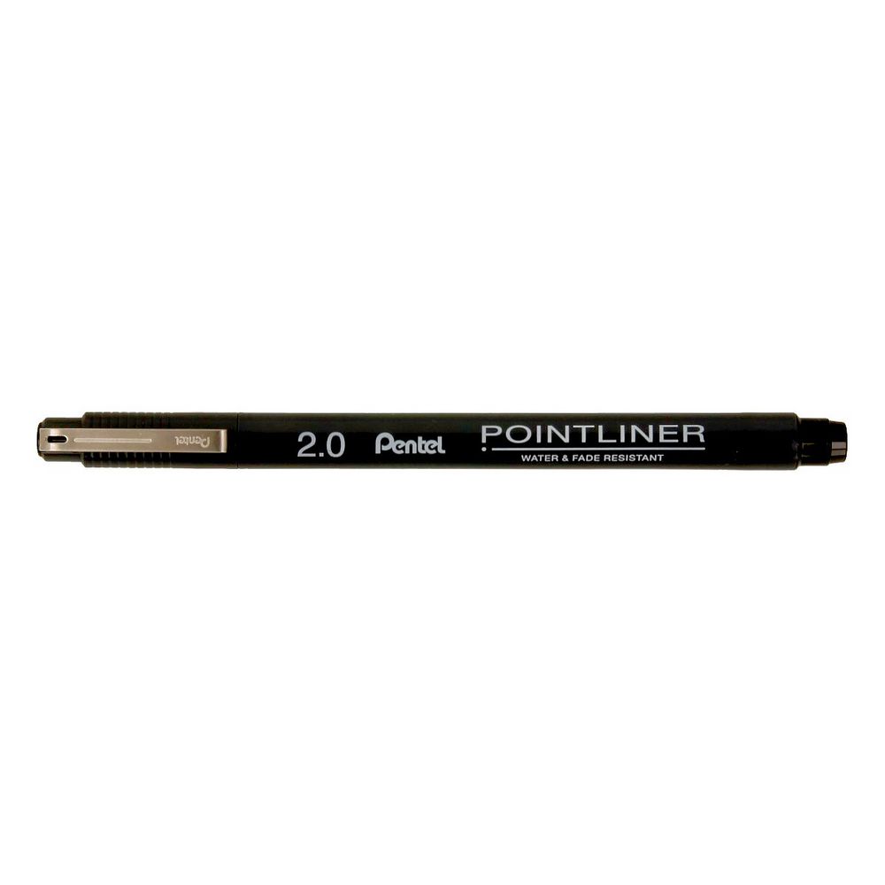 Линер Pentel Pointliner Calligraphy 2 мм, 12 шт, S20P-C20A черные чернила