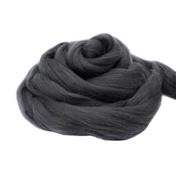 Шерсть для валяния мериносовая тонкая 100%, 100г, 585 графит