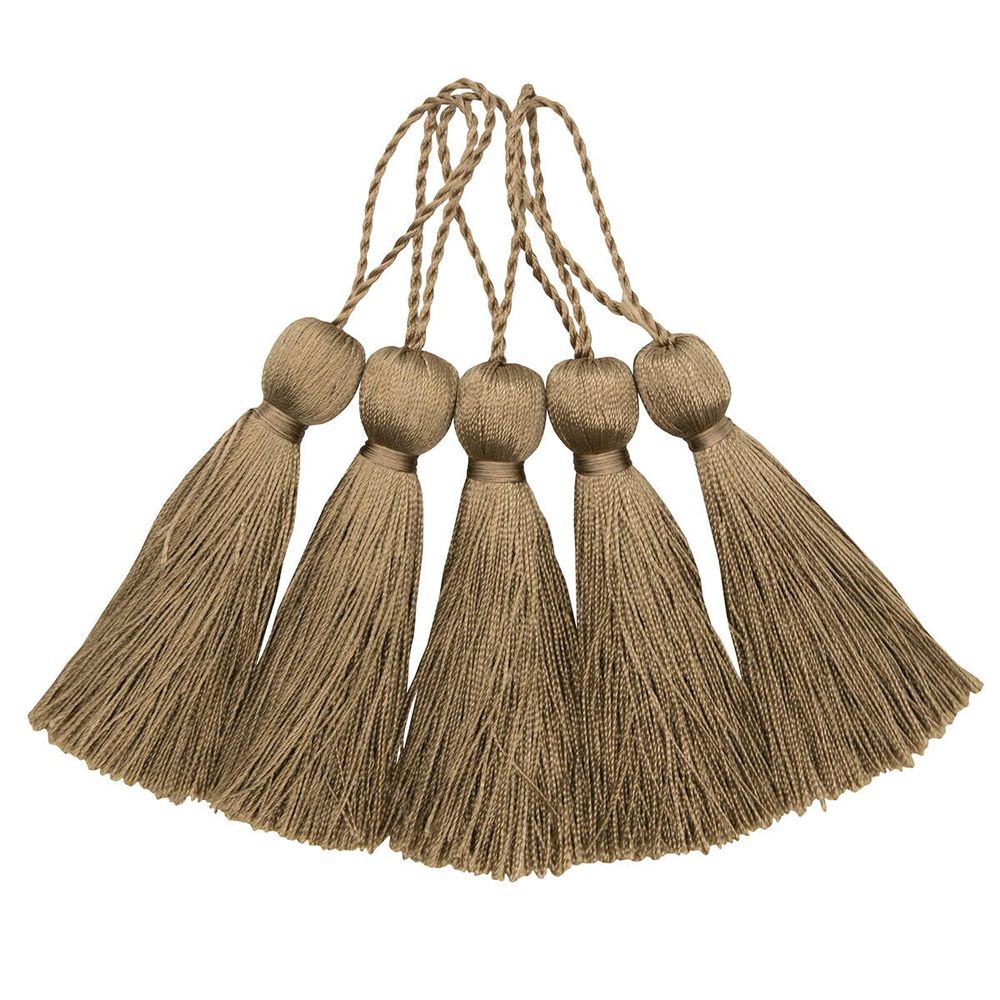 Кисти шторные 70.0 мм, вискоза, цв.107 т.бежевый, 5 шт