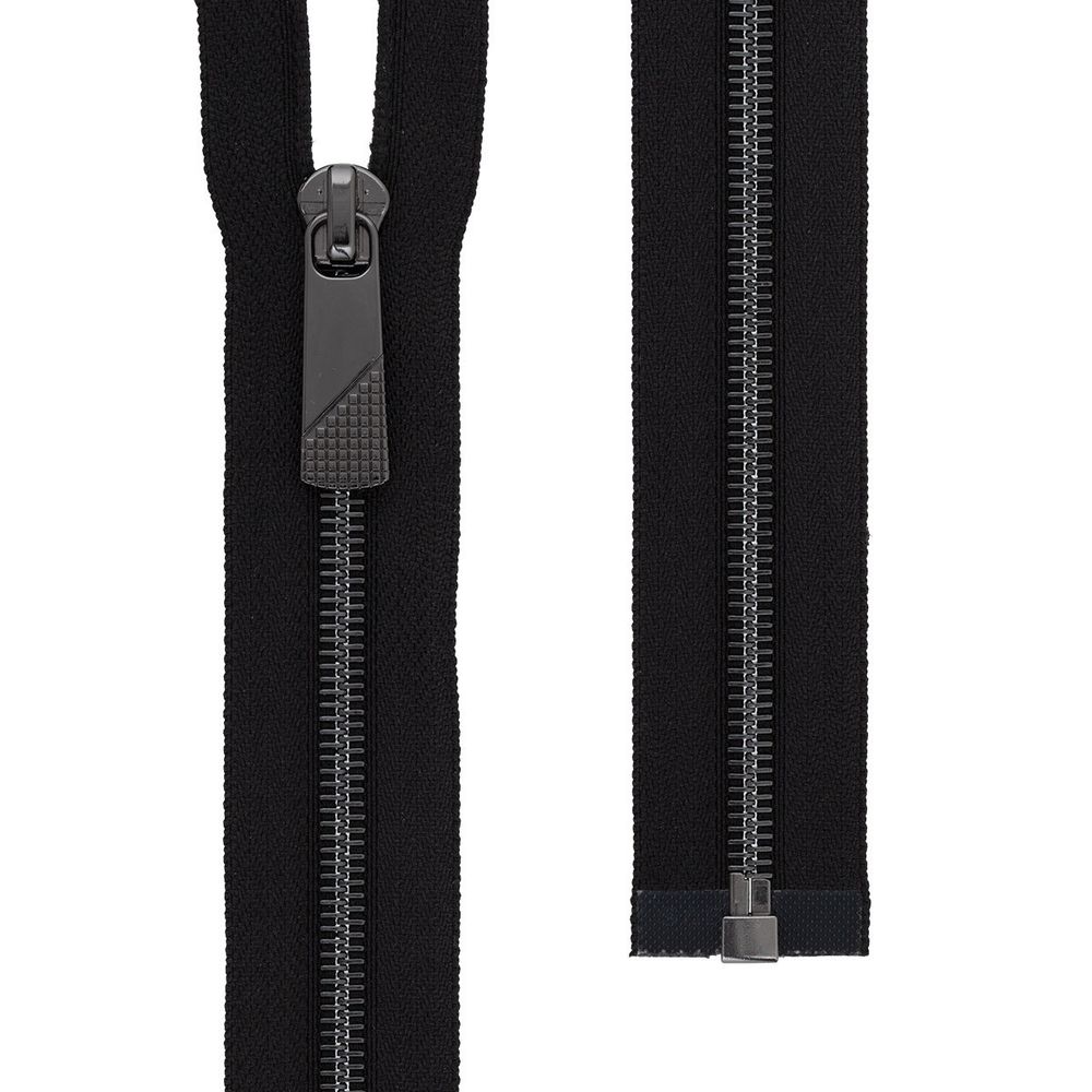 Молния металл Т5 (5 мм) 1 зам., разъем., 70 см, декор, черн.никель, черный, KAP-5 Gamma, 5 шт