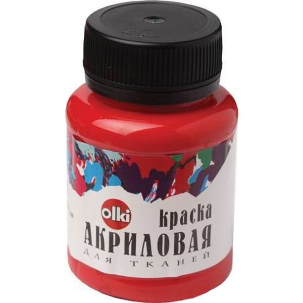 Краска акриловая для ткани Olki, 100 мл, красная