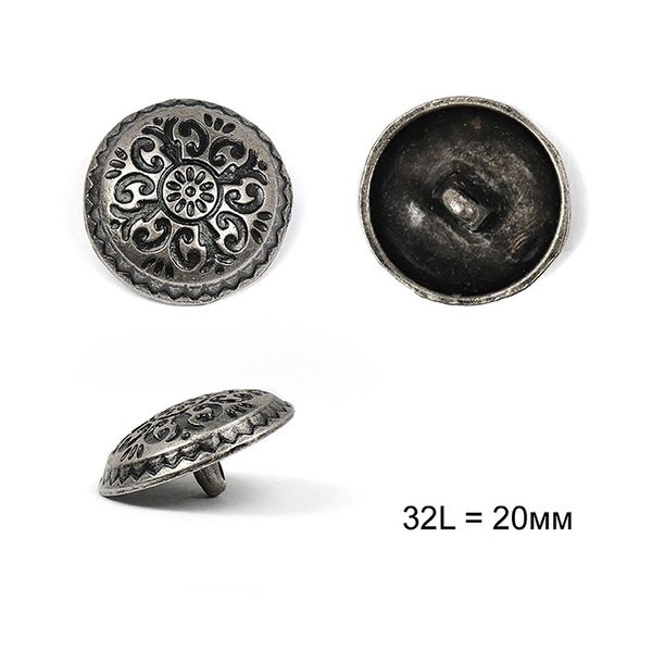 Пуговицы на ножке металл С-ME351 цв.серебро 32L-20мм, 12 шт