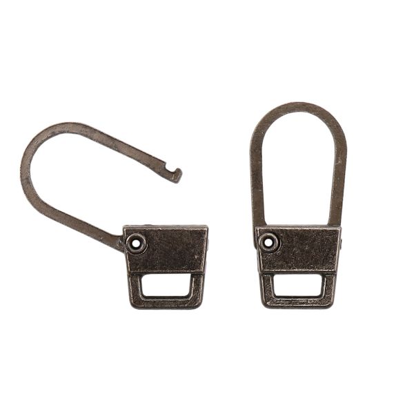 Пуллер-карабин для молнии 9х19 мм металл, цв. черн. никель, 10 шт, (6580-0252)