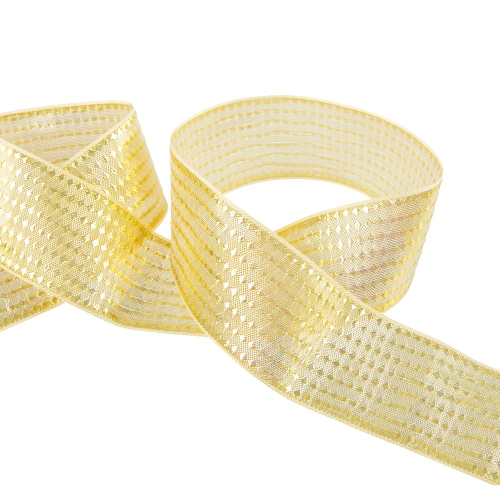 Лента металлизированная Стрела 40±2 мм / 25±0.5 метров, под золото / gold, Blitz