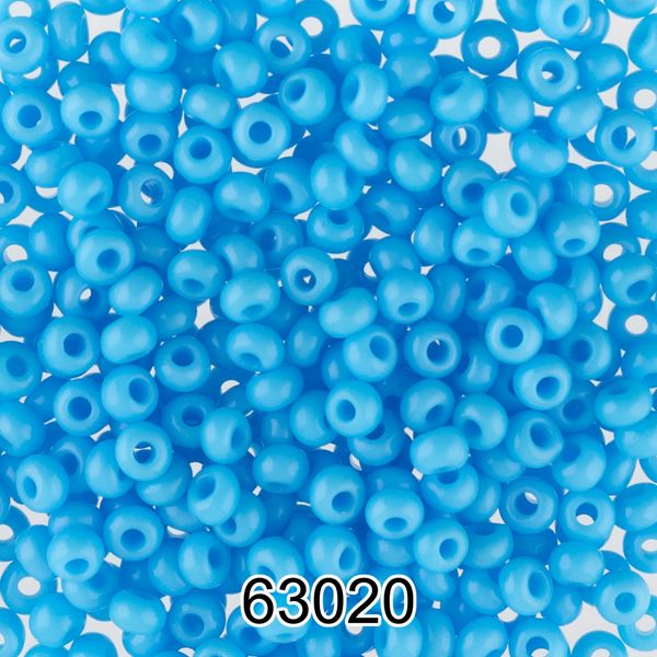 Бисер Preciosa 10/0 (2.3 мм), 500 г, 63020 (Ф122) голубой