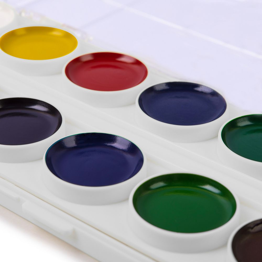 Краска акварель Лео Ярко медовые, без кисти (классическая) LBW-0112 12 цв