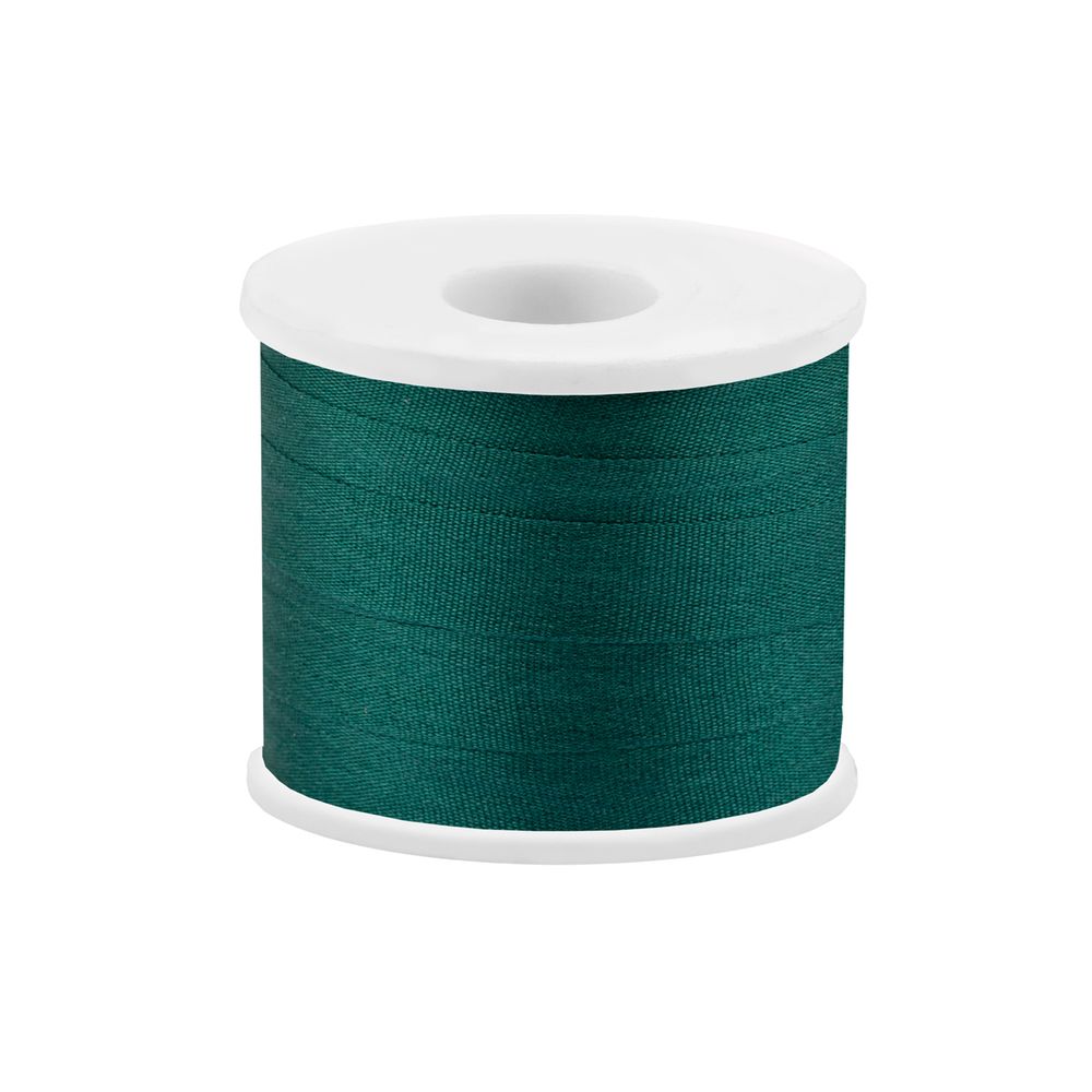 Лента (тесьма) шелковая 7.0 мм / 45.5±0.5 метров, №227 т. зеленый, Gamma SR-7