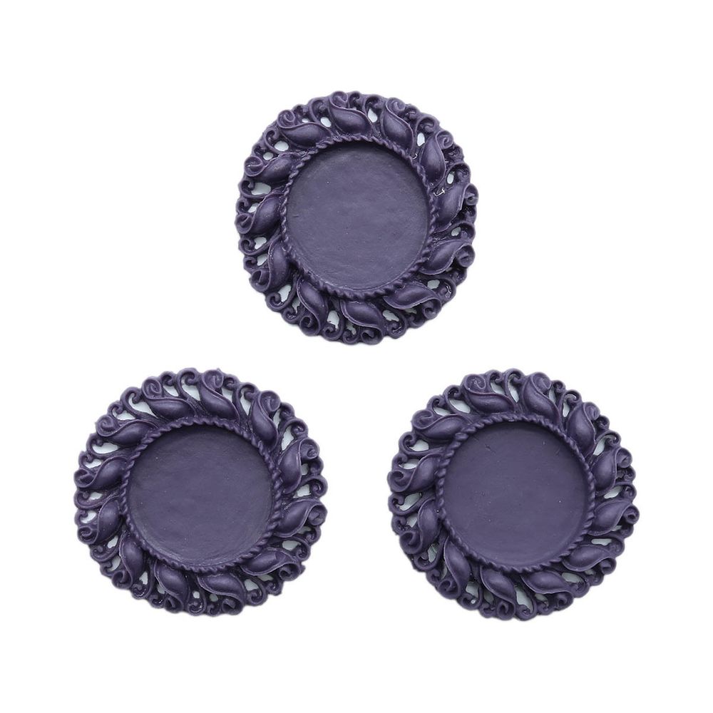 Основы для камей, сиреневый, вн.4,3/внутр.2,5 см, 3 шт, Vintage Line