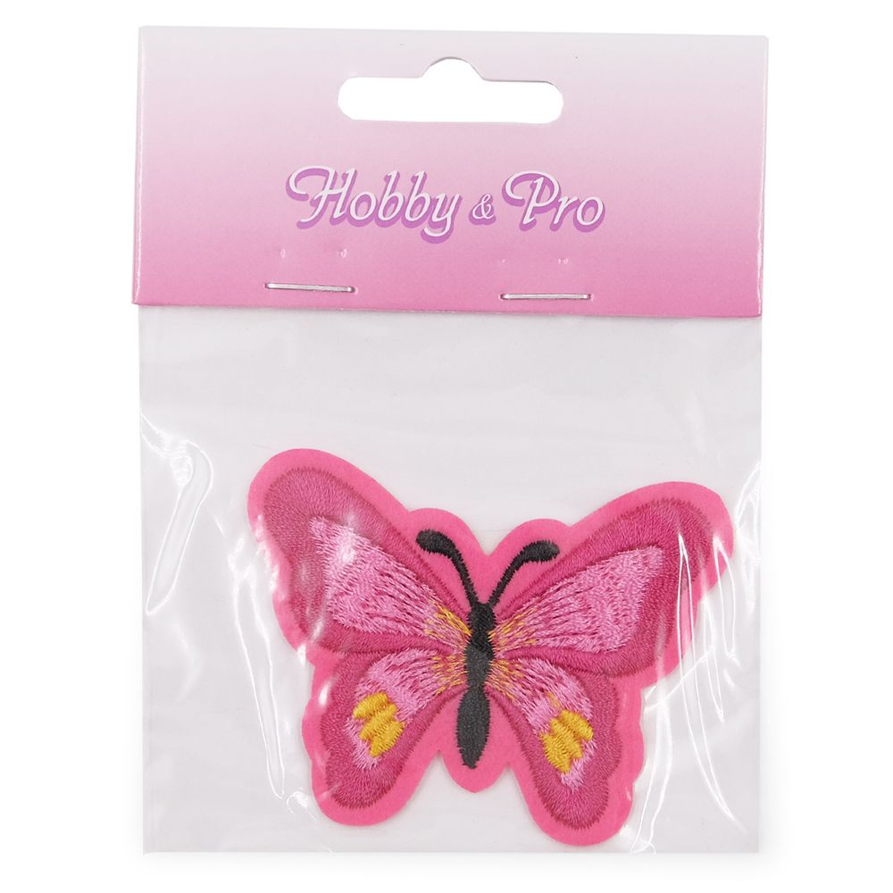 Термоаппликация Бабочка, 5.4х7см, Hobby&Pro (ярко-розовый)