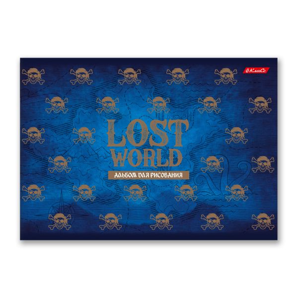 Альбом для рисования, бронзовая краска, 100 г/м², A4 29х20.5 см, склейка с одной стороны 40 л., 4 шт, 40АЛКЛ4_000249 Затерянный мир, Светоч