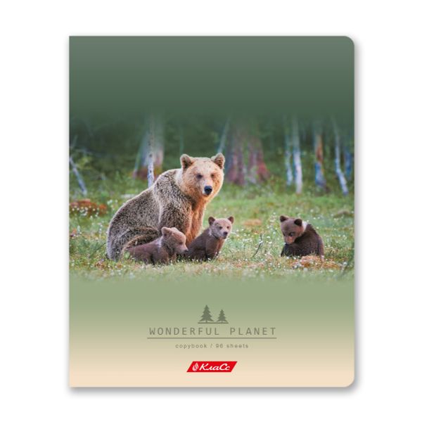 Тетрадь ученическая общая, A5+ 96 л. на скобе, белизна 100%, 5 шт, клетка, 000351 Дикая природа, Светоч 96ТСК5_1_3_1