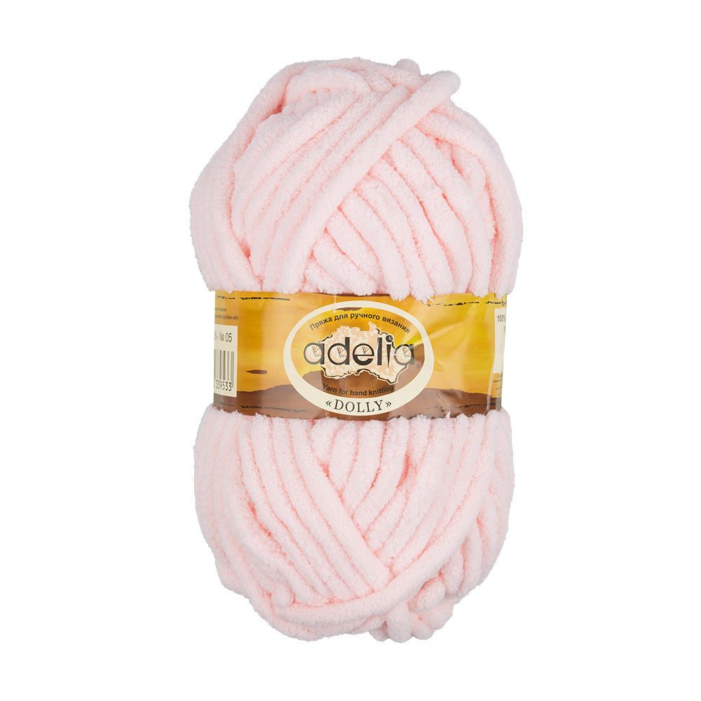 Пряжа Adelia Dolly / уп.5 мот. по 100г, 40м, 05 св.розовый