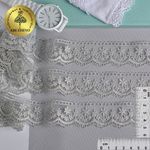 Кружево на сетке 35 мм, диз. 194, цв.04 серый, уп. 9 м, Kruzhevo
