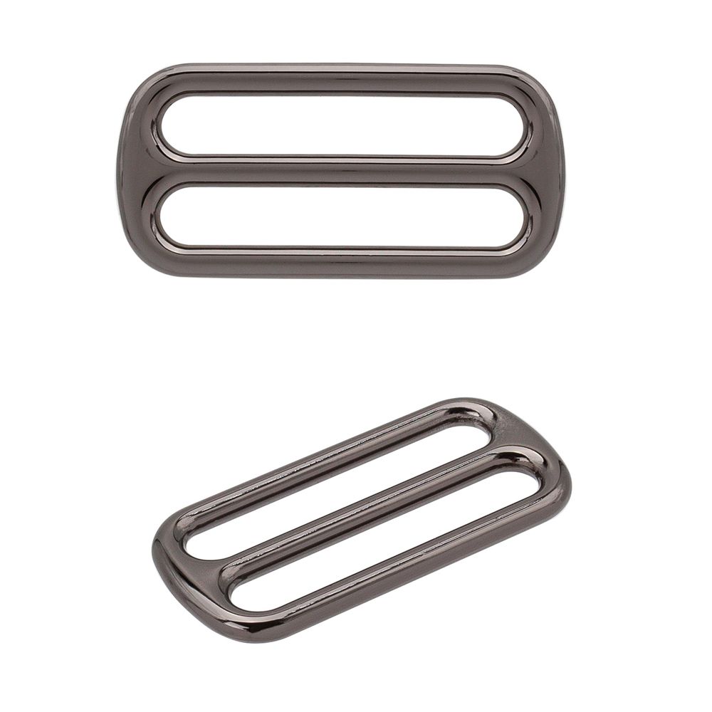 Пряжка регулировочная металл литая 30.0 мм (37х17,5мм), черный никель (олово), МВ2342, 6 шт