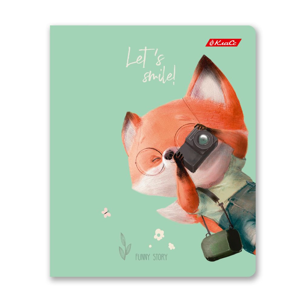 Тетрадь ученическая общая, глянцевая ламинация, A5+ 48 л. на скобе 65 г/м², белизна 100%, 10 шт, клетка в термоусадочной пленке, 000740 Забавный лис, Светоч 48ТЕТк-004