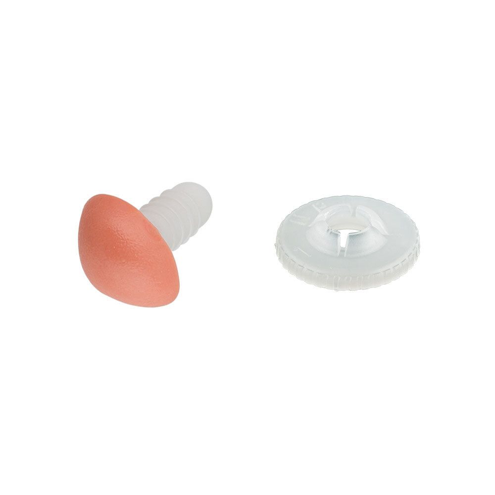Носик для игрушек пластиковый 12 мм, 25 шт, розовый, HobbyBe DNS/S- 12