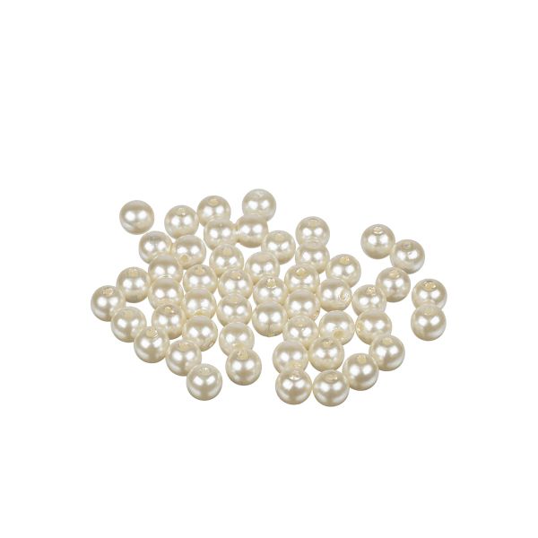 Бусины пластик ⌀8 мм, 50±2 шт, №03 св.кремовый, Zlatka PB-2